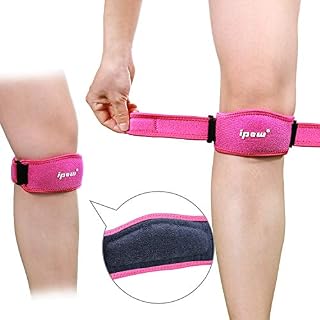 IPOW 2 Pack Thickened Pad & Wide Patella Knee Strap, Pain Relief Patellar
