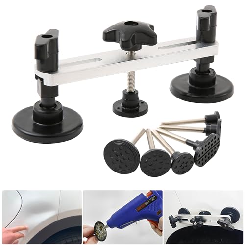 Srepat 69PCS Auto Body Paintless Dent Removal Tools Car Dent Repair Kit, Adjustable Dent Puller Kit with Gold Dent Lifter,Bridge Puller for Car Dent Repair and Suction Cup Dent Puller