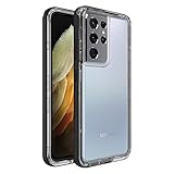LifeProof NEXT SERIES Case for Galaxy S21 Ultra 5G (ONLY - DOES NOT FIT Non-Plus or Plus Sizes) - BLACK CRYSTAL (CLEAR/BLACK)