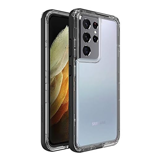 LifeProof NEXT SERIES Case for Galaxy S21 Ultra 5G (ONLY - DOES NOT FIT Non-Plus or Plus Sizes) - BLACK CRYSTAL (CLEAR/BLACK)