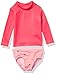 Amazon Essentials - Costume a 2 pezzi, con maglietta per protezione solare, a maniche lunghe per bambine, Ananas rosa, US 6M (EU 62-68)