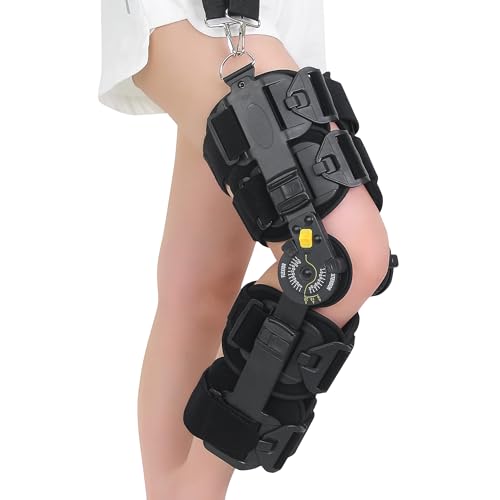 Hinged ROM Knee Brace, Post Op Knee Brace for Recovery
