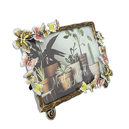 Tricune Floral Picture Frame Display Photo 4X6 Photo Frame Made Of Metal And High Definition Glass For Table Top Display Horizontal Vertical #TOP1