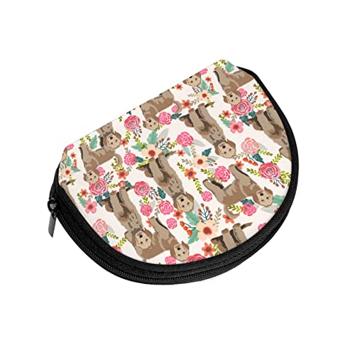 Monikar Cute Golden Doodle Pointer Dogs Lovers Rose Flower Floral Dog Animals 3D Printing Coin Purses Oxford Cloth Zipper Small Purse Pouch Change Wallet Card Holder Shell Wallets Holiday Gifts #TOP1