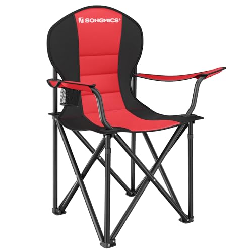 SONGMICS Folding Camping Chair with Cup Holder, 250 kg Load