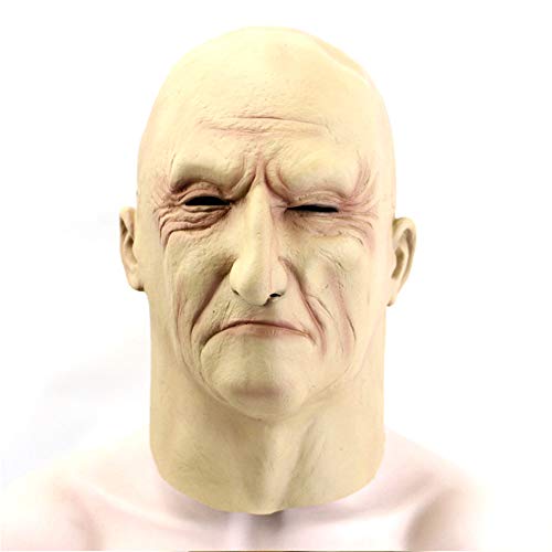 TINKOU Maschera in Lattice di Copricapo da Uomo Anziano, Maschera di Orrore di Ruolo di Halloween Adatta per Il Carnevale in Maschera