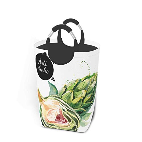 Wäschesack,Artischocken-Going-Green-Food-Druck,Großer faltbarer Wäschekorb,zusammenklappbarer Wäschekorb,zusammenklappbarer