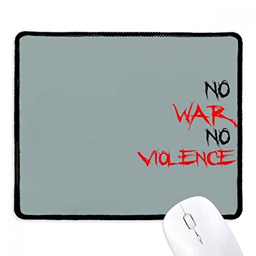 Mousepad antideslizante de oficina negro con bordes cosidos y diseño de paz mundial