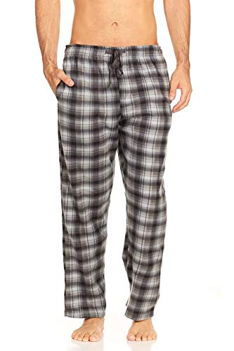 Microfleece Men’s PJ Plaid Pajama Pants with Pockets- 20 Colors, Sizes Up to 3X