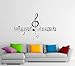Adesivo murale in vinile rimovibile con note musicali 24x16cm