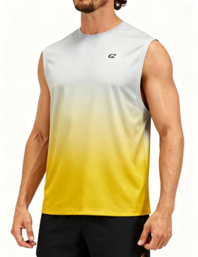 Image of EZRUN Men's Workout Sleeveless Shirts Quick Dry Muscle Swim Shirt Gym Fitness Running Beach Tank Tops