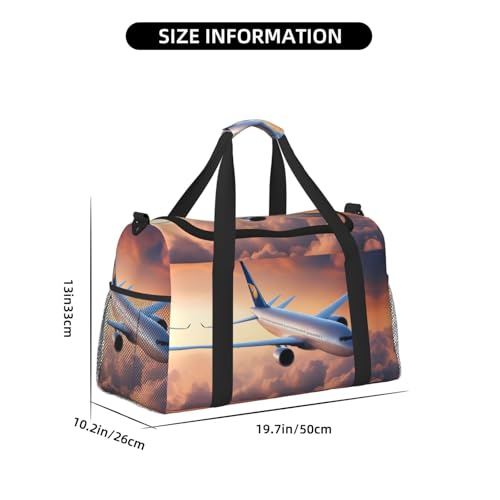 Beautiful Sky Airplane Foldable Travel Duffel Bag Tote Carry On Luggage Bag For Weekend Getaways, For Spontaneous Trips4