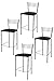 Tommychairs - Set 4 tabourets ELEGANCE pour cuisine, bar et salle à manger, robuste structure en acier chromé et assise rembourrée et revêtue en cuir artificiel couleur noir