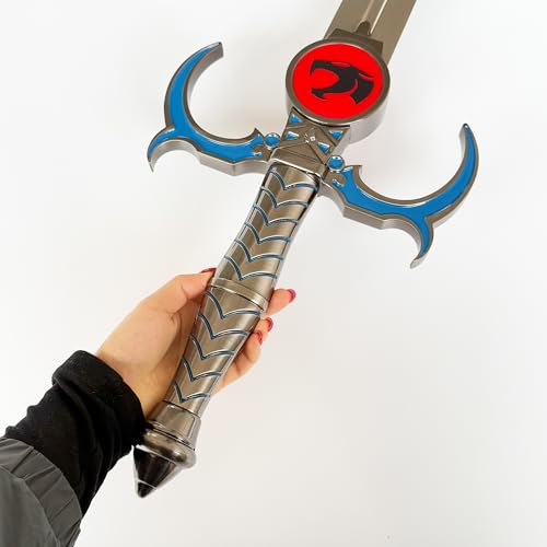 SV Anime Sword Blue, All Metal Replica with Leather Sheath, Sword of Omens,Eye of Thundera/Tygra,46.06 inches, Collectible for Display, Role-Playing, and Decoration