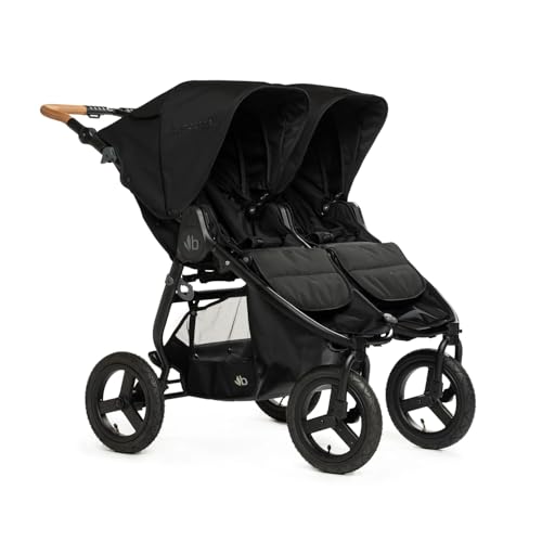 Bumbleride Indie Twin Double Stroller - Side-by-Side Infant and Toddler Stroller with Compact Standing Fold, Air-Filled Tires & All-Wheel Suspension - Black