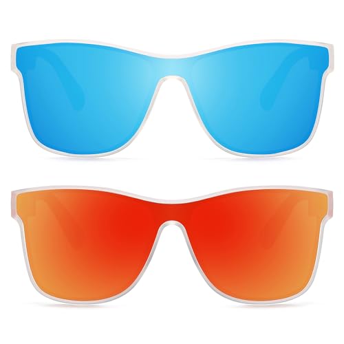 Image of DUBERY Fashion Polarized Sunglasses for Women Men 100% UV Protection Trendy Siamese Lens Shades D8030