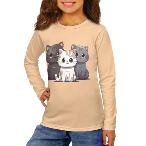 Image of Kids Long Sleeve Shirts for Girls 3-16 Year Old Cute Clothes for Teen Girls Casual Workout Tops