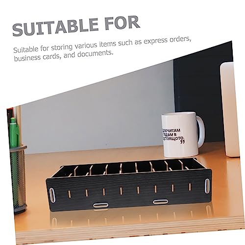 Caja de madera organizadora de escritorio con compartimentos 5