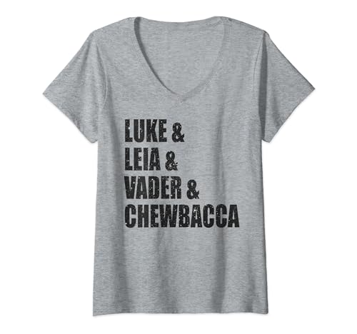 T-shirt Star Wars femme col V t-shirt galaxy fan de science-fiction imprimé
