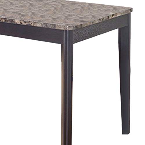 Benzara Faux Marble Top Splendid Dining Table, Dark Brown #TOP4