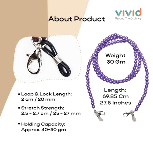 Image of VIVID vision Unisex Adult Eyeglass Holder Strap Cord | New Chain Adjust on Sunglasses | Anti-slip Retainer Lanyard String Eyewear Frame | Specs Mask Chains