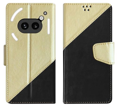 Image of SBMS Flip Cover for Nothing Phone (2a) 5G Back Cover Case with Magnatic Closure | Genuine Leather Finish | Inbuilt Stand | Card & Money Pocket (MultiBlack)