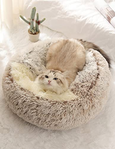 Cama de Gato para Gatos de Interior, Cama de Caverna para Gatos Pequenos e Médios, Fundo Antiderrapa