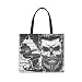 XiangHeFu Bolso de mano reutilizable del cráneo de la barba fresca de gran capacidad de la moda casual Bolso de las señoras