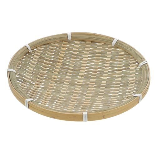 BESTonZON Simple Food Basket Woven Storage Tray for Fruits Snacks Durable Kitchen Organizer for Home Camping Design