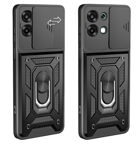 Image of Tough Armor Bumper Back Cover Case for Oppo F33 5G | Sliding Camera Cover, Kickstand & Ring Holder 360 Degree Protection Back Cover Case for Oppo F33 5G - Black