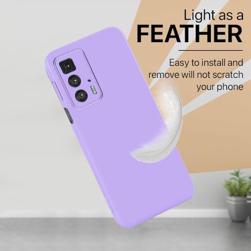 Image of Back Cover for Motorola Edge 20 Pro 5G | Full Camera Protection | Premium Liquid Silicon Case | Flexible Bumper Case for Motorola Edge 20 Pro 5G (Purple)