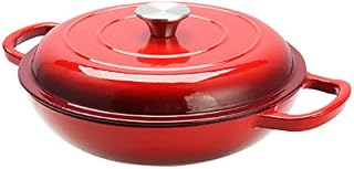 RED CAST Iron Shallow Round Casserole 27X5.5CM - 2 LTR
