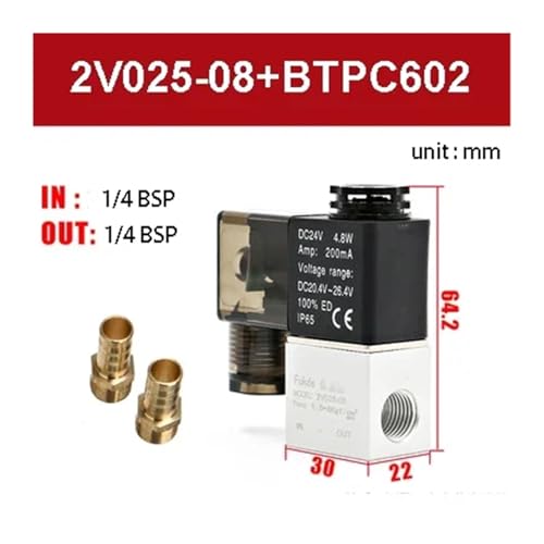 Électrovanne pneumatique 2V025-08 220V pour contrôle de l'air comprimé - 3