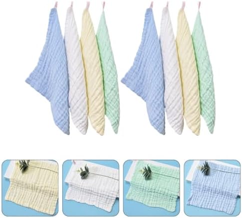Mikinona 8pcs Cotton Baby Towels Muslin Washcloths for Newborns, Absorbent and Easy Clean, as Quick Changing — view 4