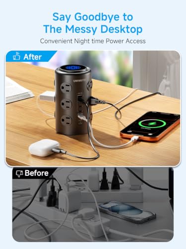 Image of 15FT Tower Power Strip with Dedicated 20W PD USB-C Port