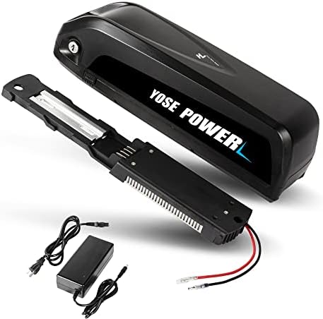 YOSE Power E-Bike Battery 48V Lithium Electric Bicycle Battery for 250W 350 500W 750W 900W Electric Bike Black Down Tube Installation with USB Port 30A BMS
