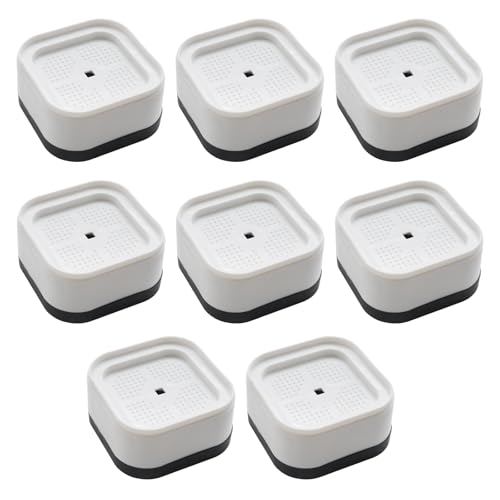 Yucenora 8 PCS White Furniture Risers Adjustable Bed Risers Square Stackable Bed Raisers Raising Blocks for Table Desk Couch Chair Nightstands Lift Height 1.38 to 3(White)