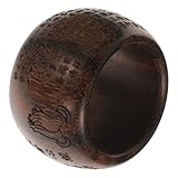 WESIEVYA Anillo de Madera Natural Pulgar Diseño de Tigre, Anillo de Dedo para Hombre y Mujer, Joyería Budista Artesanal Ligera para Uso Diario y Ocasiones Obsequios
