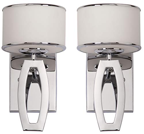 Safavieh Lighting Collection Lenora Modern Chrome Bedroom Bathroom Vanity Hallway Foyer Living Room Wall Sconce Set Of 2 (Led Bulb Included) #TOP26