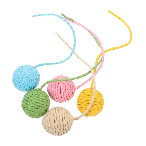 Bola de Rascador para Gatos 5 piezas con Cola de Cuerda de Sisal miniatura 1