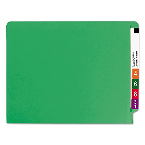 Smead 25110 Colored File Folders Straight Cut Reinforced End Tab Letter Green 100/Box #TOP4