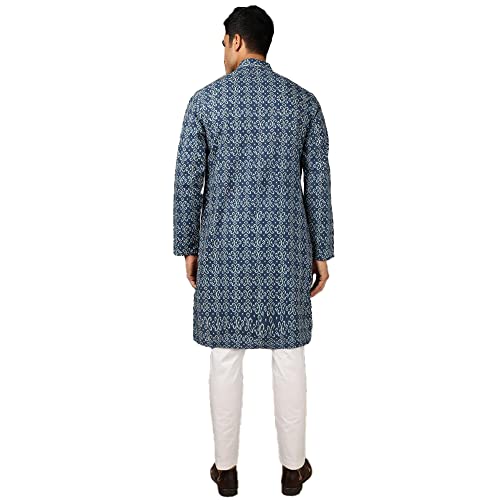 Image of by Shoppers Stop Printed Polyester Slim Fit Mens Casual Kurta