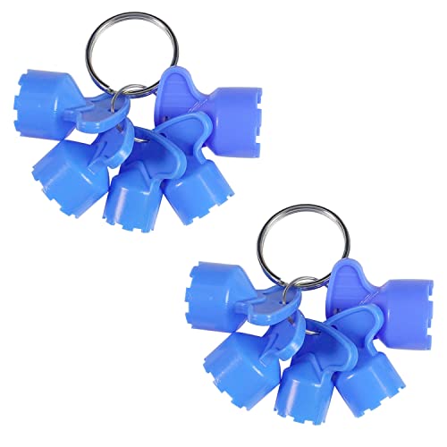 Hibbent 10 Pieces Faucet Aerator Key, Aerator Wrench with a Ring for Easy Storage Removal Wrench Tool for M16.5 M18.5 M21.5 M22.5 M24 5 Set (Pack of 2) 2 PACK