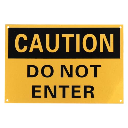 Image of PATIKIL Caution Do Not Enter Sign 10 x 7 Inch, Aluminum Danger Do Not Enter Signs for Industrial Areas Storage Facilities Chemical Zones, Black on Yellow & Yellow on Black