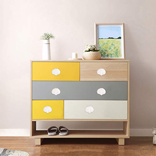 Winomo Knobs And Pulls 2Pcs Seashell Knobs Nautical Door Handle, Ocean Cabinet Drawer Cupboard Pull For Kitchen Furniture Cabinet Wardrobe Cupboard Ceramic Cabinet Knobs #TOP3