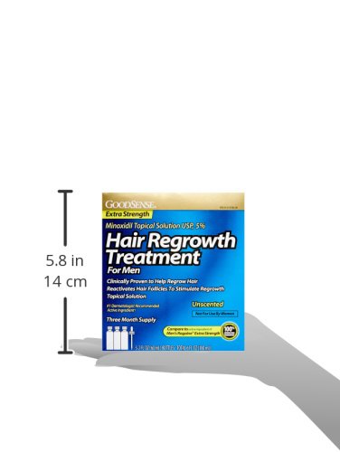 GoodSense Minoxidil Topical Solution USP, 5% Hair Regrowth Treatment for Men, 6 Fluid Ounce, for Male Pattern Baldness