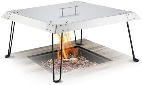 Maplefield Stainless Steel Fire Pit Heat Deflector – Outdoor Heat Shield for Tabletop & Camping Stove