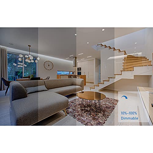 Jolux 5/6 Inch Led Can Lights Adjustable Recessed Retrofit Downlight,Etl Damp Rated Replacement Conversion Kit,12W=60W,5000K Daylight,800Lm,Dimmable,Slope Trim,E26 Base,Easy Installation,4-Pack #TOP5