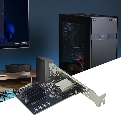 Tarjeta de red 10 Gbps PCIE4.0 para PC Gaming y streaming sin cortes con puerto RJ45 2