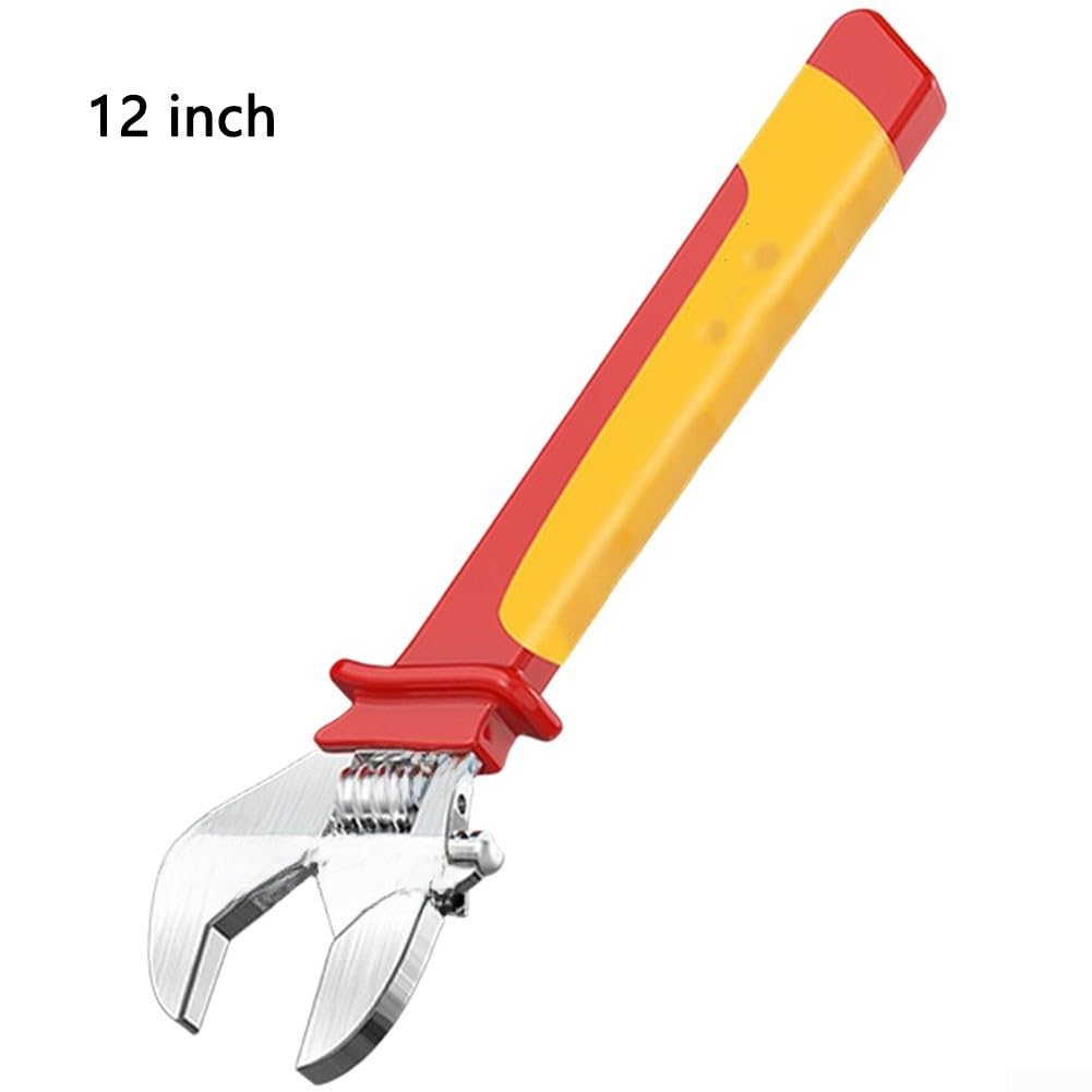 Llave ajustable aislada, herramienta de electricista de acero de aleación de 1000 V con certificación VDE para mantenimiento de alto voltaje, disponible en tamaños de 6/8/10/12 pulgadas (12 pulgadas)
